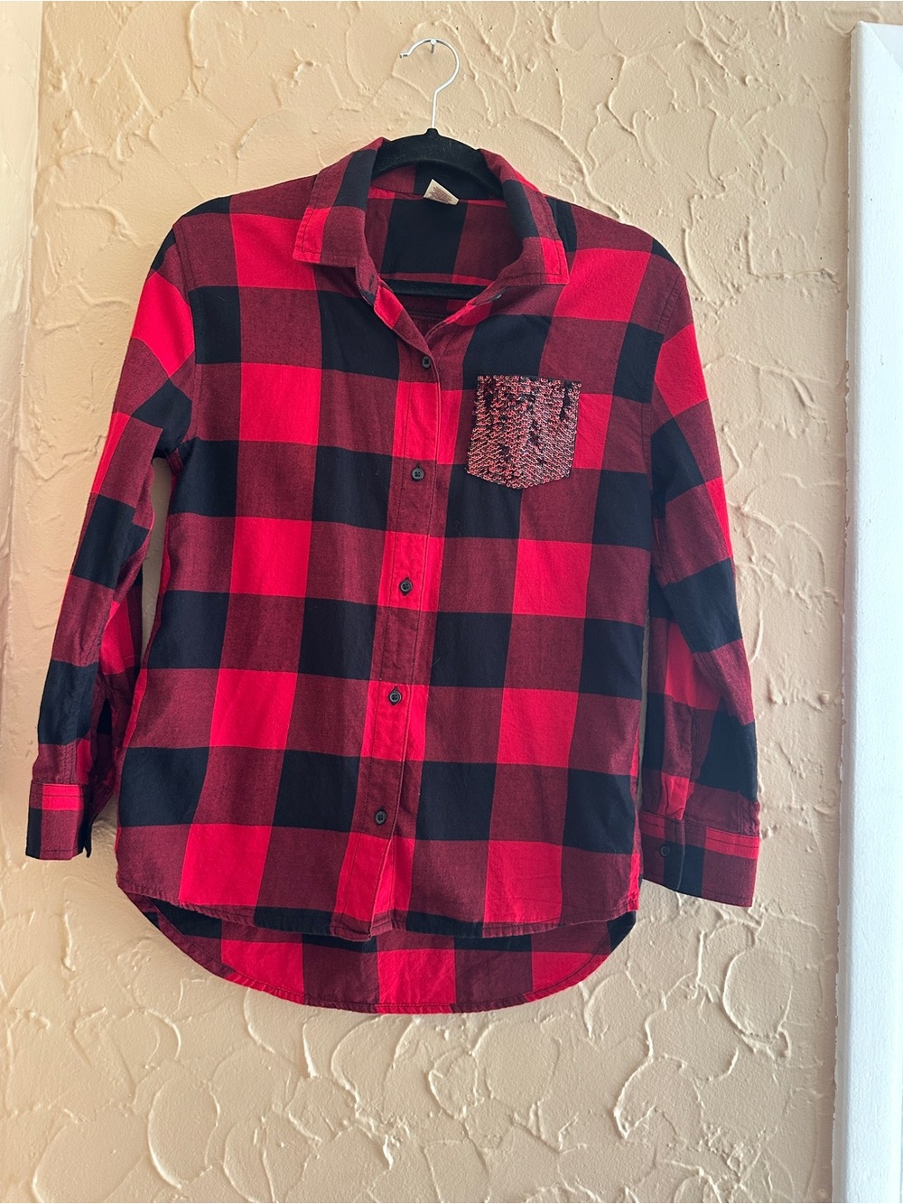 Arizona Jean Company Red & Black Buffalo Plaid Button Down Shirt